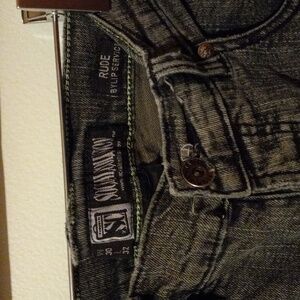 Rude by lip service jeans, social collision exclusive skinny button fly 30 x 32